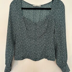 Floral Green Women's Top